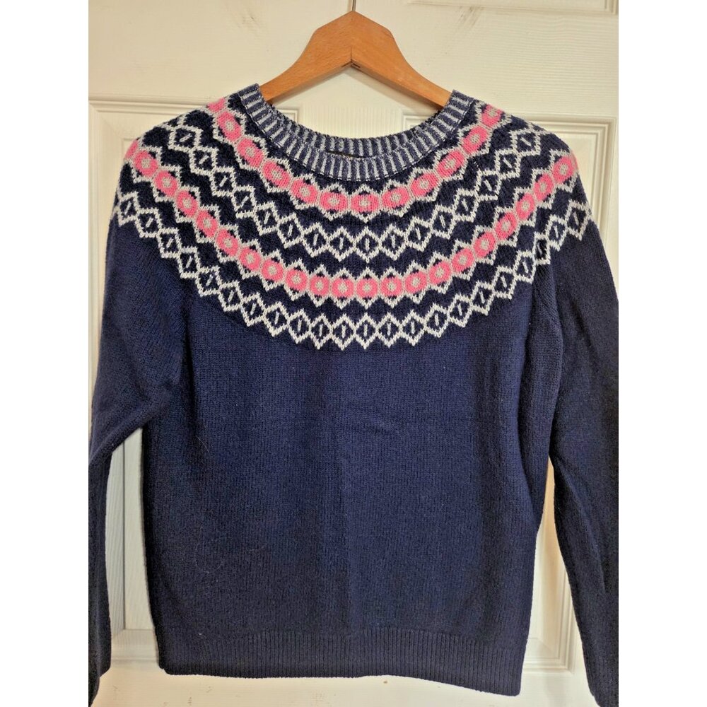 Talbots Petite Fair Isle Wool Blend Sweater PM